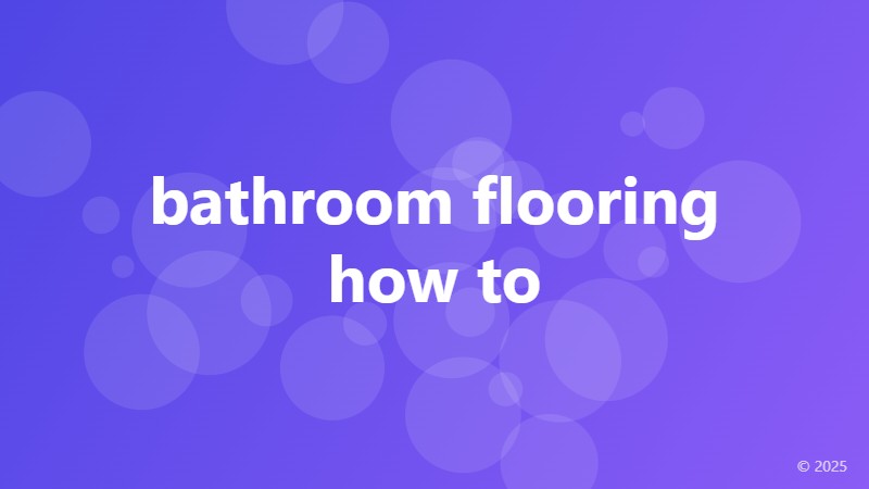 bathroom flooring how to