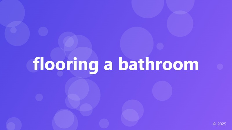 flooring a bathroom
