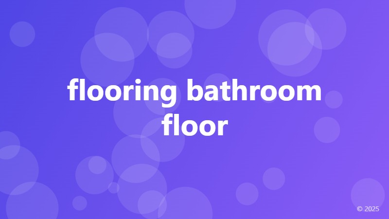 flooring bathroom floor