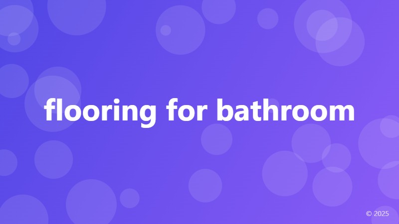 flooring for bathroom