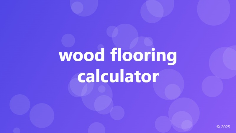 wood flooring calculator