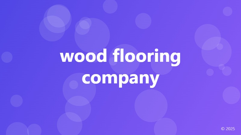 wood flooring company